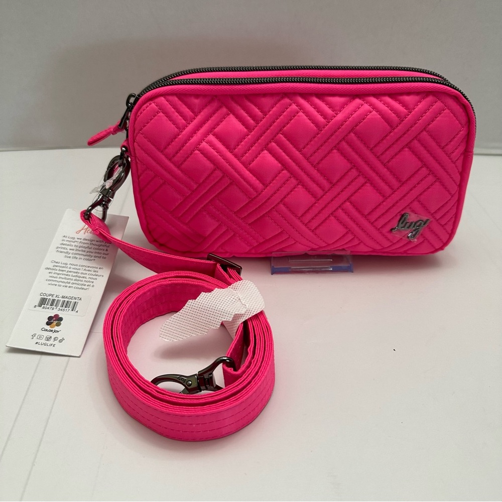Lug Coupe XL Magenta Pink Bag – Wear as Crossbody, Sling, or Belt Bag